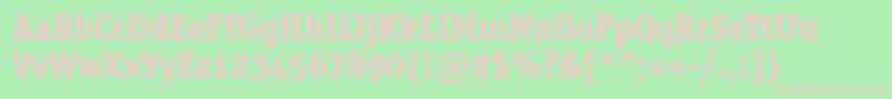 OfficinaSerifOsItcTtBold Font – Pink Fonts on Green Background