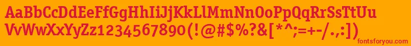OfficinaSerifOsItcTtBold Font – Red Fonts on Orange Background