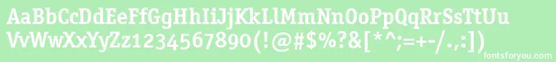 OfficinaSerifOsItcTtBold Font – White Fonts on Green Background