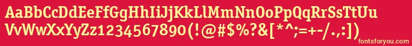 OfficinaSerifOsItcTtBold Font – Yellow Fonts on Red Background