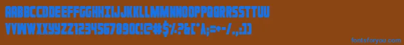 Ironforgecond Font – Blue Fonts on Brown Background