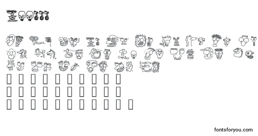 Шрифт Dooddd – алфавит, цифры, специальные символы