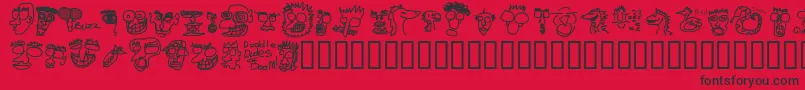 Dooddd Font – Black Fonts on Red Background