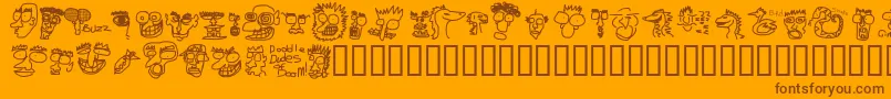 Dooddd Font – Brown Fonts on Orange Background