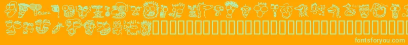 Dooddd Font – Green Fonts on Orange Background