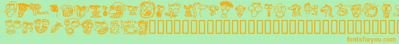 Dooddd Font – Orange Fonts on Green Background