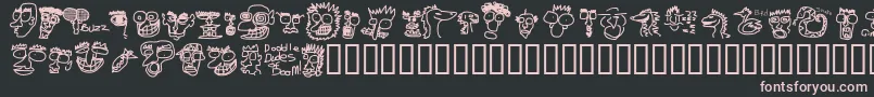 Dooddd Font – Pink Fonts on Black Background