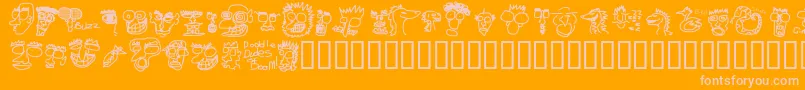 Dooddd Font – Pink Fonts on Orange Background