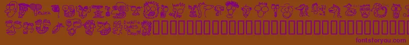 Dooddd Font – Purple Fonts on Brown Background