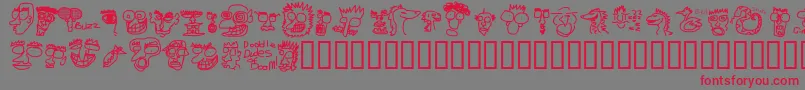 フォントDooddd – 赤い文字の灰色の背景