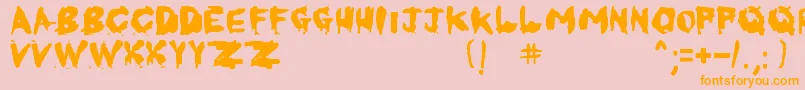 KornnetTooItTalitm-fontti – oranssit fontit vaaleanpunaisella taustalla
