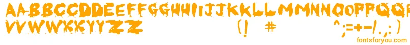 KornnetTooItTalitm-Schriftart – Orangefarbene Schriften auf weißem Hintergrund