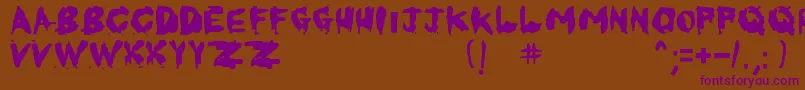KornnetTooItTalitm Font – Purple Fonts on Brown Background