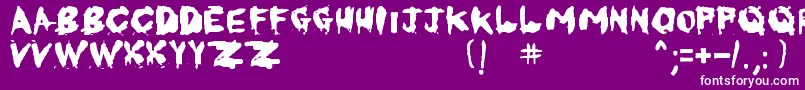 Fonte KornnetTooItTalitm – fontes brancas em um fundo violeta