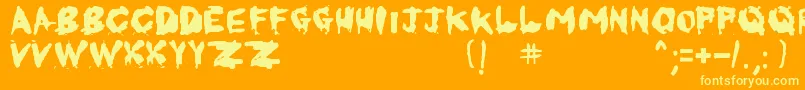 フォントKornnetTooItTalitm – オレンジの背景に黄色の文字