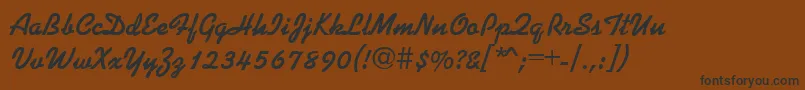 フォントKaplanaRegular – 黒い文字が茶色の背景にあります