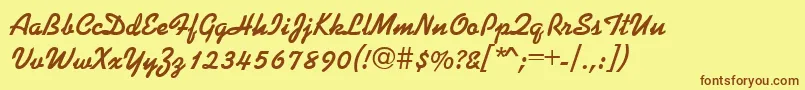 KaplanaRegular-Schriftart – Braune Schriften auf gelbem Hintergrund