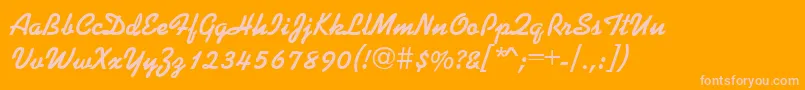 KaplanaRegular-Schriftart – Rosa Schriften auf orangefarbenem Hintergrund