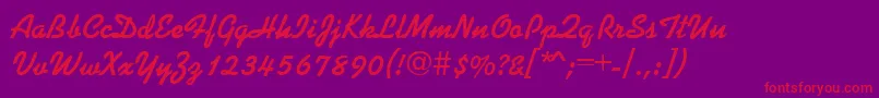 KaplanaRegular-Schriftart – Rote Schriften auf violettem Hintergrund