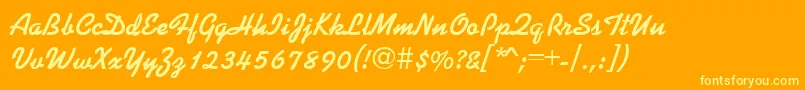 Czcionka KaplanaRegular – żółte czcionki na pomarańczowym tle