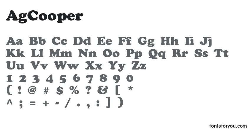 Schriftart AgCooper – Alphabet, Zahlen, spezielle Symbole