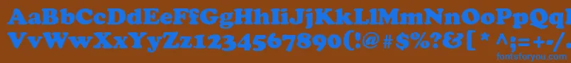 Czcionka AgCooper – niebieskie czcionki na brązowym tle