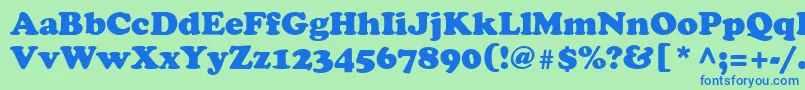 AgCooper Font – Blue Fonts on Green Background