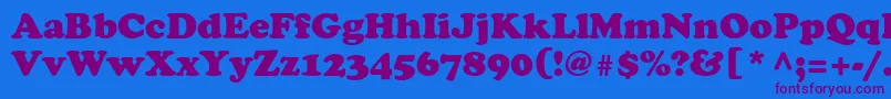 AgCooper Font – Purple Fonts on Blue Background