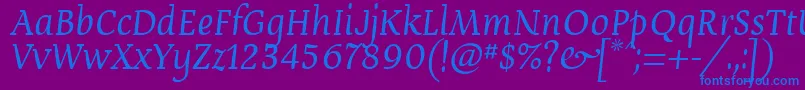 Devroye ffy Font – Blue Fonts on Purple Background
