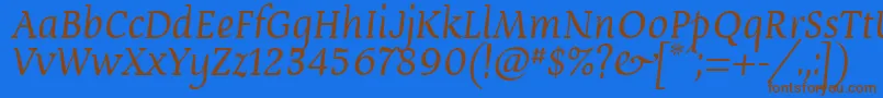 Devroye ffy Font – Brown Fonts on Blue Background