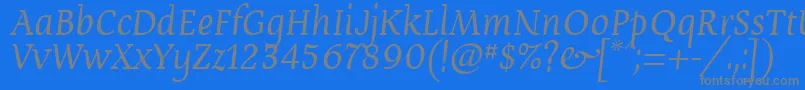 Devroye ffy Font – Gray Fonts on Blue Background