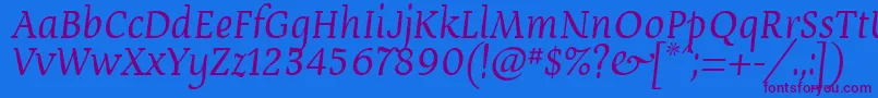 Devroye ffy Font – Purple Fonts on Blue Background