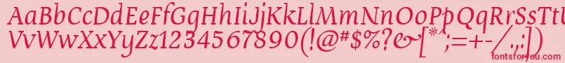 Devroye ffy Font – Red Fonts on Pink Background