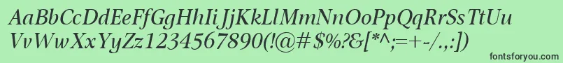 OmnibusItalic Font – Black Fonts on Green Background