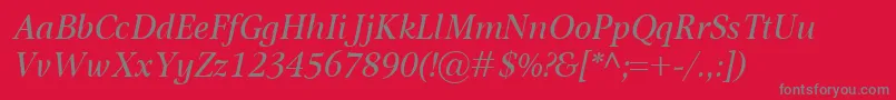 OmnibusItalic Font – Gray Fonts on Red Background