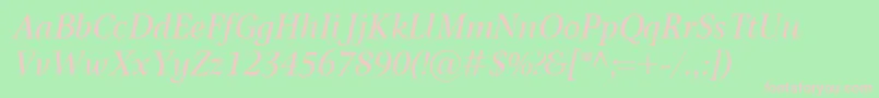 OmnibusItalic Font – Pink Fonts on Green Background