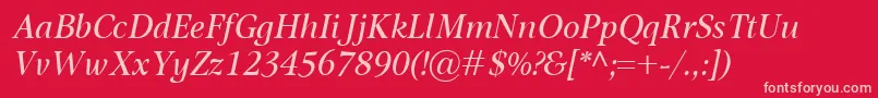 OmnibusItalic Font – Pink Fonts on Red Background