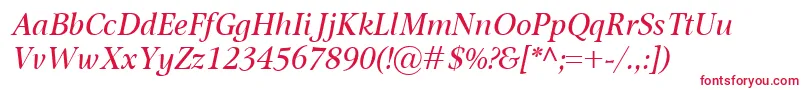 OmnibusItalic Font – Red Fonts on White Background