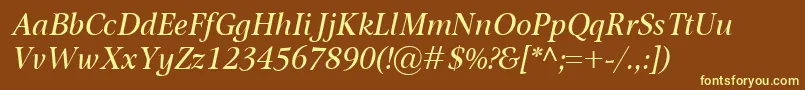 OmnibusItalic Font – Yellow Fonts on Brown Background