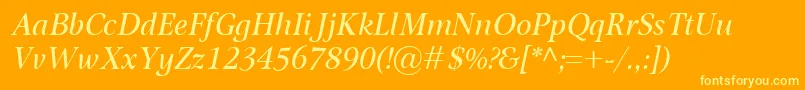 OmnibusItalic Font – Yellow Fonts on Orange Background