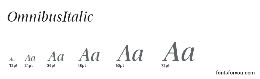 Размеры шрифта OmnibusItalic