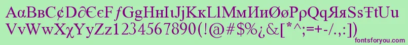 Tiboo5font Font – Purple Fonts on Green Background