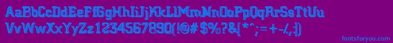 Bigblock-Schriftart – Blaue Schriften auf violettem Hintergrund