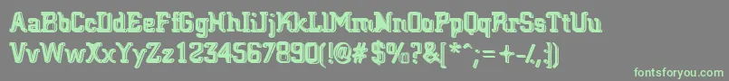 フォントBigblock – 灰色の背景に緑のフォント