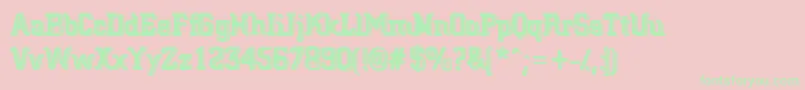 Bigblock-Schriftart – Grüne Schriften auf rosa Hintergrund