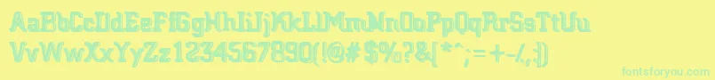 Fonte Bigblock – fontes verdes em um fundo amarelo