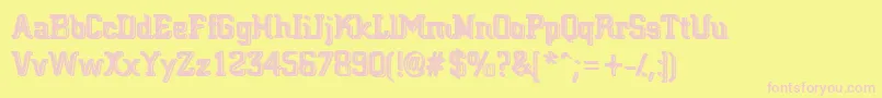 Bigblock Font – Pink Fonts on Yellow Background