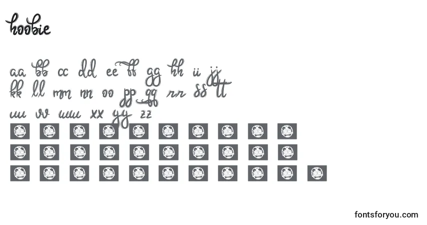 Schriftart Hoobie (63134) – Alphabet, Zahlen, spezielle Symbole