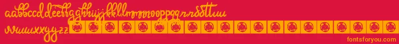 Hoobie Font – Orange Fonts on Red Background