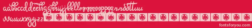 Hoobie Font – Pink Fonts on Red Background